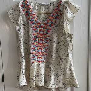 THML Multicolor Embroidered Cream Blouse